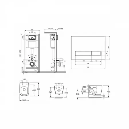 Комплект инсталляции и унитаза 6 в 1 Lavinia Boho Smart F-Control Multi 3940014R