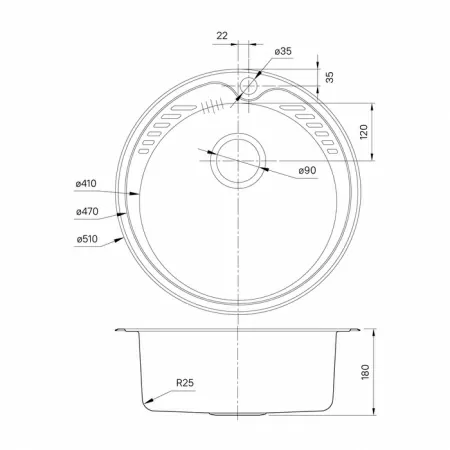 Кухонная мойка IDDIS D510 Suno S SUN51P0i77