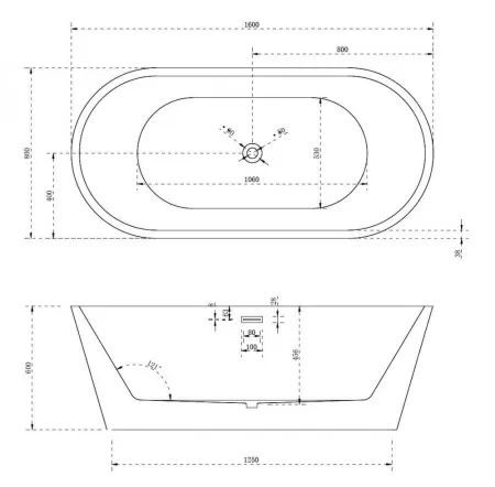 Акриловая ванна ABBER AB9203-1.6 белая