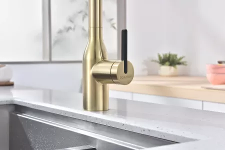 Смеситель для кухни Paulmark MAGNETO ONE Ma213188-SBG, светлое брашированное золото
