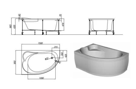 Акриловая ванна Kolpa San Voice 150x95 (правая)