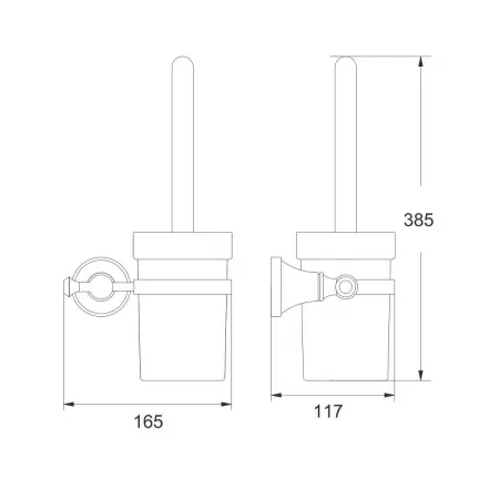 Ершик для унитаза Rose RG1900H, черный