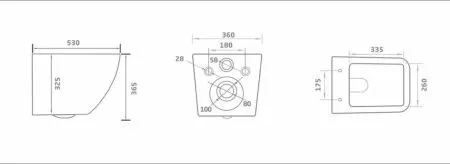 Безободковый подвесной унитаз AQUACERAMIKA MIKADO AC013E