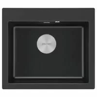 Мойка Paulmark KANTE 60 PM106052-BLM 520х600х200 мм, IT-GRANIT, черный металлик