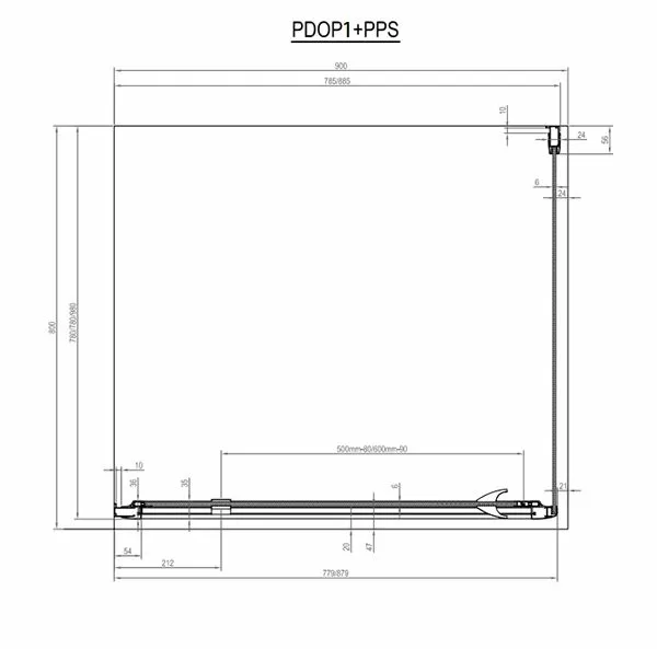 Душевая стенка Ravak Pivot PPS-80 блестящий+транспарент