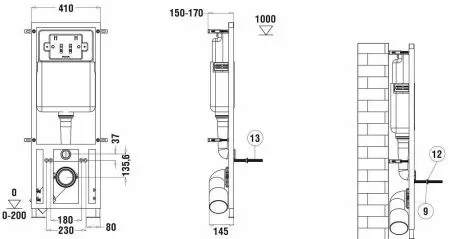 Унитаз с инсталляцией WeltWasser MARBERG 410 + MERZBACH 004 GL-WT + MAR 410 SE