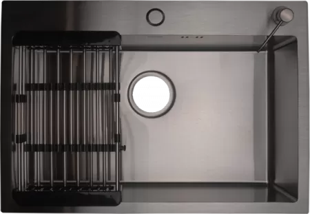 Кухонная мойка Stellar Evier E6545B черная, с дозатором