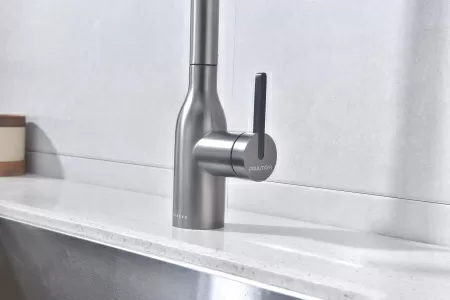 Смеситель для кухни Paulmark UNIVERSAL Un213880-GM, вороненая сталь