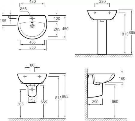 Раковина Jacob Delafon Patio E4158-00