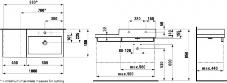 Умывальник Laufen Living City 8184310001351 100x46x14