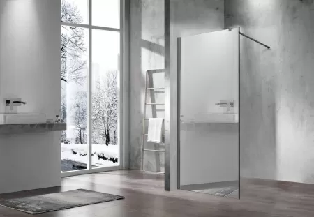 Душевая перегородка Vincea Walk-In VSW-1H800MRGM, 800*2000, вороненая сталь, стекло зеркальное