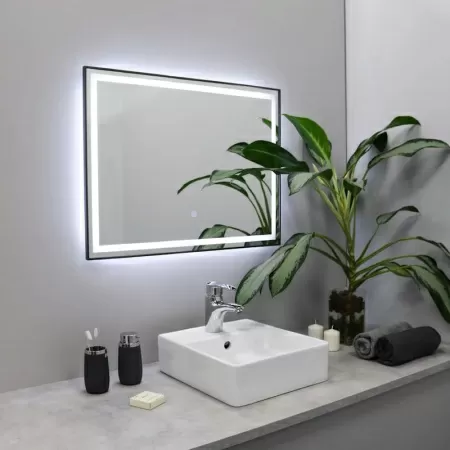Зеркало с подсветкой LED Fixsen FX-2100F прямоугольное 100х80 см, графит