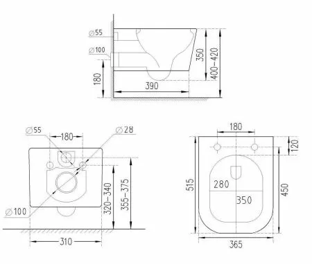 Комплект инсталляции 6 в 1 Roxen StounFix Slim 552158