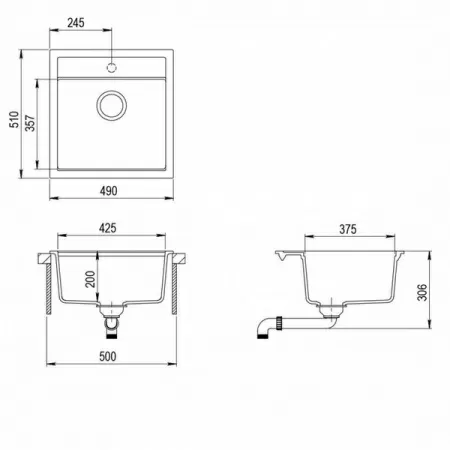 Кухонная мойка Aquasanita Tesa SQT 100 W (argent 220)