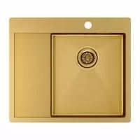 Мойка Paulmark KRONER 59F PM225951-BGR 510х590х200 мм, нержавеющая сталь, брашированное золото