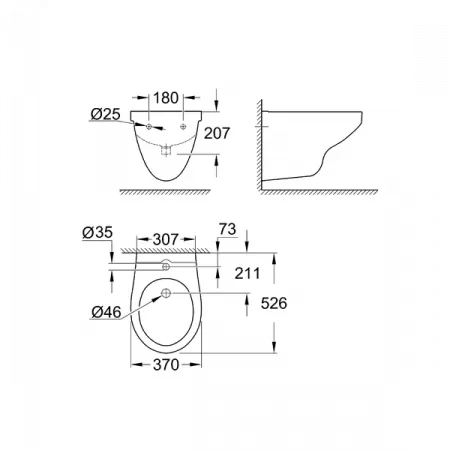 Подвесное биде Grohe Bau 39433000