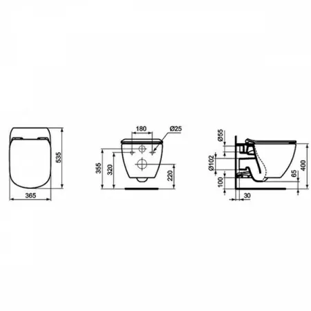 Комплект инсталляции и унитаза Ideal Standard Tesi AquaBlade T386801