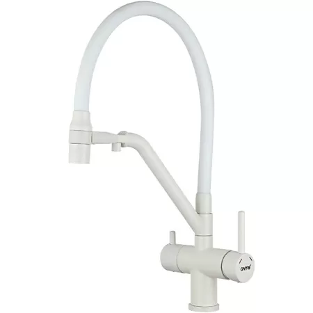 Смеситель для кухни с гибким изливом и подключением фильтра GAPPO G4398-88, белый