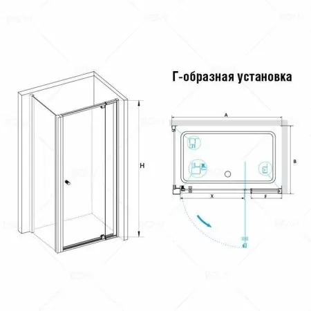 Душевой уголок RGW PA-32 (PA-02 + Z-050-1) 41083277-011 70х70х185 см, хром