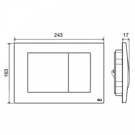 Кнопка смыва Oli Metal Dual хром 656004