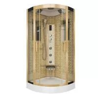 Душевая кабина Niagara Luxe NG-7715G (90x90х215) низкий поддон(15см),дверь раздвижная,стенки золото