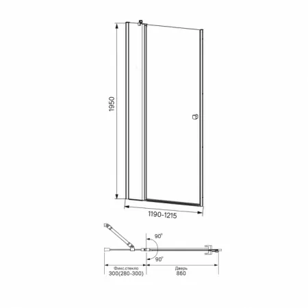 Душевая дверь IDDIS Ray RAY6CP2i69 120х195