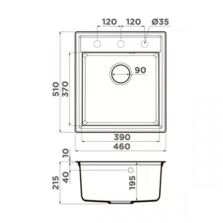 Кухонная мойка Omoikiri Daisen 46-DC Artgranit темный шоколад 4993613