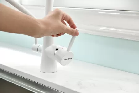 Смеситель для кухни Paulmark SIЕGEN Si213111-431TW, белый матовый полностью