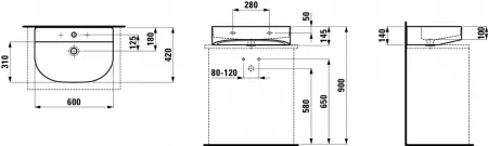 Умывальник Laufen Sonar 8163420001041 60x42x14