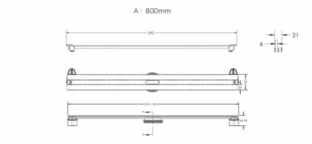 Желоб BERGES водосток SUPER Slim 800 золото глянец S-сифон D50 H60 боковой