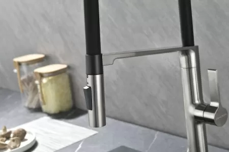Смеситель для кухни Paulmark Barrel Ba214029-BS, брашированная нержавеющая сталь