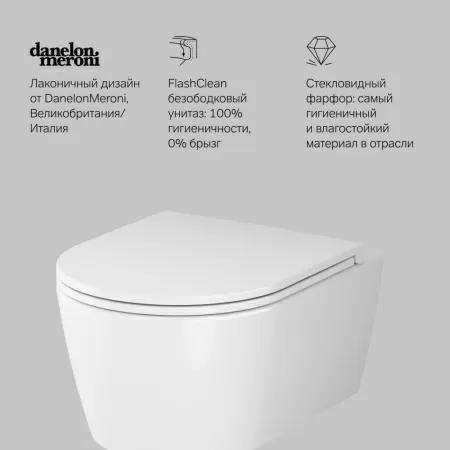 C8F1700SC Func подвесной унитаз 49 см FlashClean с сиденьем микролифт