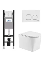 Комплект инсталляции с унитазом Weltwasser AMBERG 350 + NESENBACH 004 GL-WT + AMBERG RD-WT