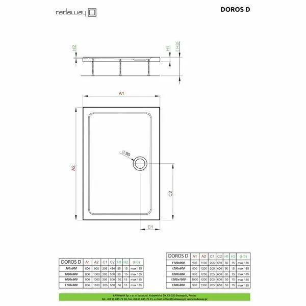 Душевой поддон Radaway Doros D 110x90 SDRD1190-01