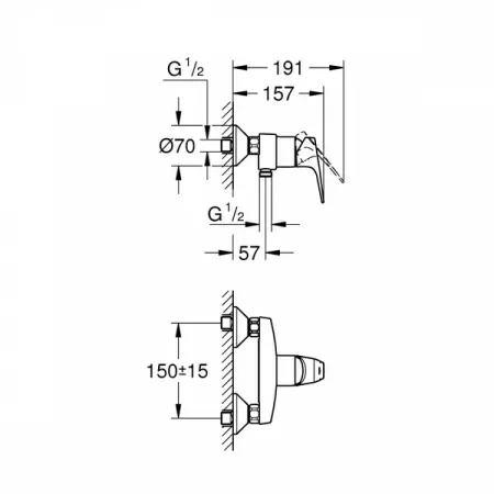 Смеситель для душа Grohe BauFlow 23755000