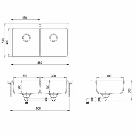 Кухонная мойка Aquasanita Magna SQM200AW (ora 112)