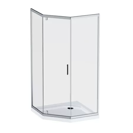 W90G-405-090MT Душевое ограждение AM.PM Gem 5-corner Pivot 90x90 стекло прозрачное, профиль матовый хром