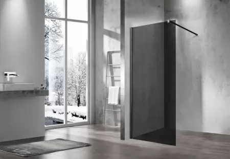 Душевая перегородка Vincea Walk-In VSW-1H900CGB, 900*2000, черный матовый, стекло тонированное