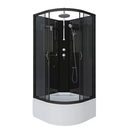 Душевая кабина Niagara Classic NG-6508-14BKT (90х90х210) высокий поддон(40см),черный,стекло тонированное