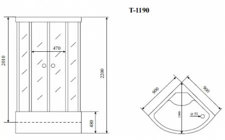 Душевая кабина Timo Comfort T-8890 Clean Glass 90x90x220