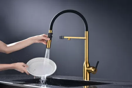 Смеситель для кухни Paulmark MAGNETO ONE Ma213188-BG, брашированное золото