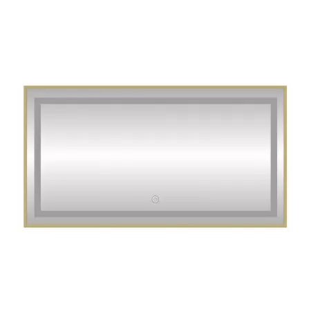 Зеркало с подсветкой LED Fixsen FX-2100G прямоугольное 100х80 см, золотой сатин