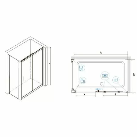 Душевой уголок RGW CL-48 (CL-14 + Z-050-1) 32094893-011 130х90х185 см, хром