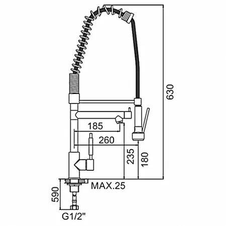 Смеситель для мойки с гибким изливом Ledeme L76005-2