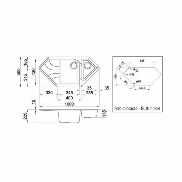 Кухонная мойка Elleci Ego Corner G51 Avena LGECOR51