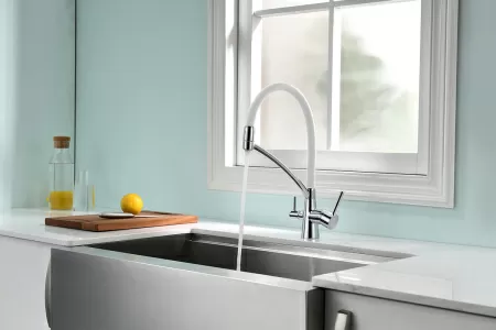 Смеситель для кухни Paulmark SIЕGEN Si213111-CRw, хром/белый