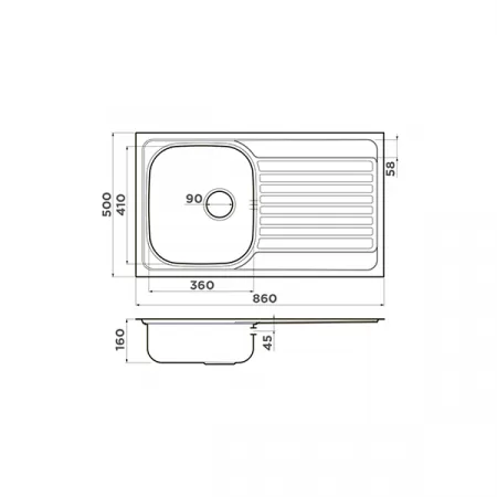 Кухонная мойка Omoikiri Kashiogawa 86-IN нержавеющая сталь 4993453