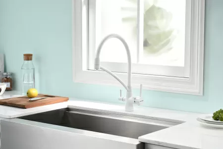 Смеситель для кухни Paulmark SIЕGEN Si213111-431TW, белый матовый полностью