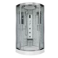 Душевая кабина Niagara Luxe NG-7715W (90x90х215) низкий поддон(15см),дверь раздвижная,стенки серебро