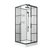 Душевая кабина Niagara Standart ST100/15QR/KL/BKT (100х100х225) низкий поддон(15см),черный,стекло прозрачное
